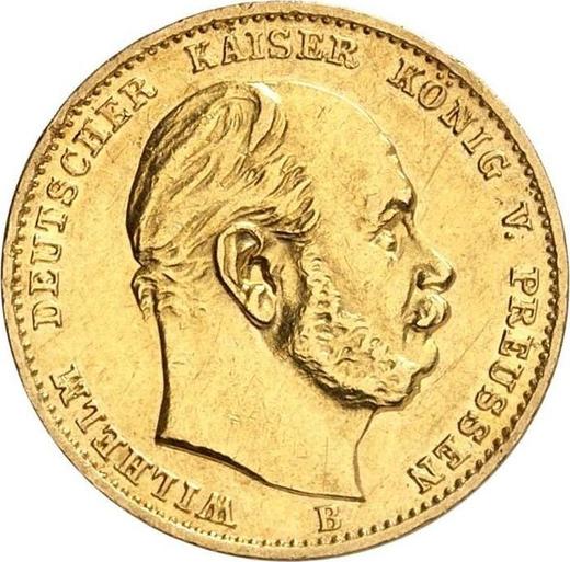 Аверс монеты - 10 марок 1874 года B "Пруссия" - цена золотой монеты - Германия, Германская Империя
