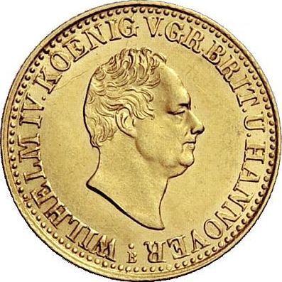 Аверс монеты - 2 1/2 талера 1837 года B - цена золотой монеты - Ганновер, Вильгельм IV
