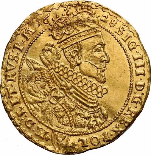 Awers monety - Dukat 1628 "Typ 1623-1628" - cena złotej monety - Polska, Zygmunt III
