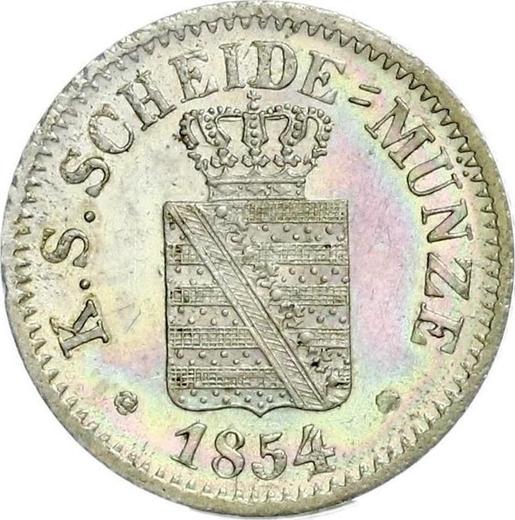 Аверс монеты - 1 новый грош 1854 года F - цена серебряной монеты - Саксония-Альбертина, Фридрих Август II