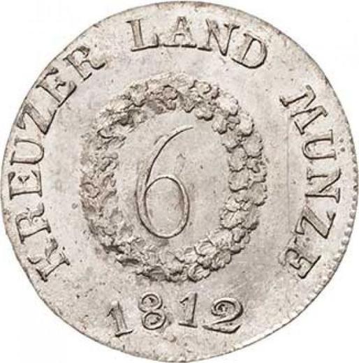 Реверс монеты - 6 крейцеров 1812 года - цена серебряной монеты - Саксен-Мейнинген, Бернгард II