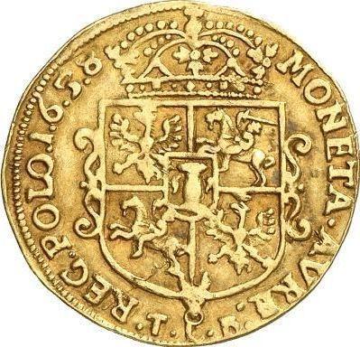 Реверс монеты - Дукат 1658 года TLB "Портрет в венке" - цена золотой монеты - Польша, Ян II Казимир