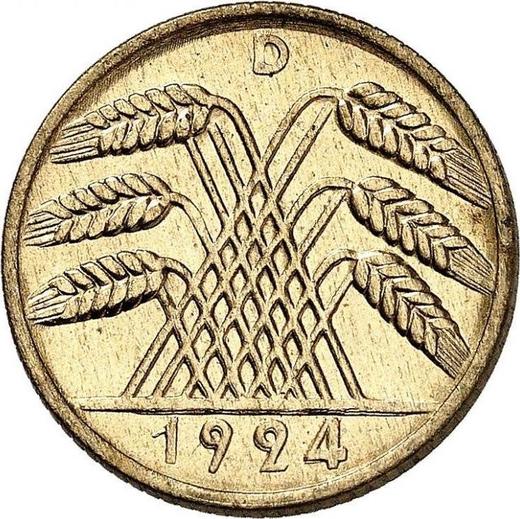 Reverse 10 Rentenpfennig 1924 D -  Coin Value - Germany, Weimar Republic