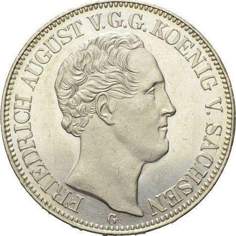 Obverse Thaler 1844 G "Mining" - Silver Coin Value - Saxony-Albertine, Frederick Augustus II