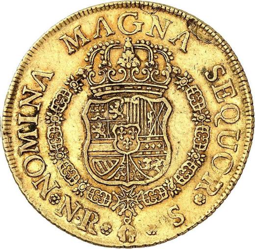 Реверс монеты - 8 эскудо 1755 года NR S "Тип 1755-1760" - цена золотой монеты - Колумбия, Фердинанд VI