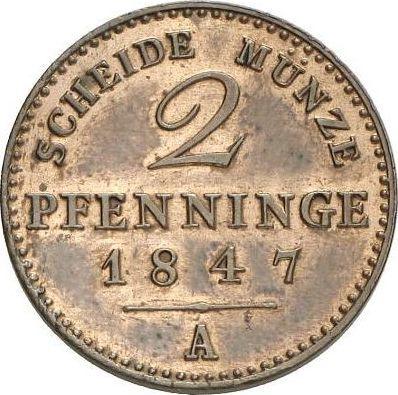 Reverso 2 Pfennige 1847 A - valor de la moneda  - Prusia, Federico Guillermo IV