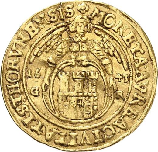 Реверс монеты - Дукат 1643 года GR "Торунь" - цена золотой монеты - Польша, Владислав IV