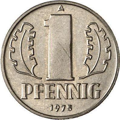 Аверс монеты - 1 пфенниг 1975 года A Инкузный брак - цена  монеты - Германия, ГДР