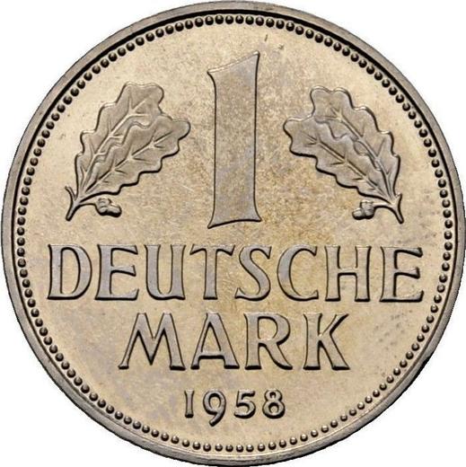 Obverse 1 Mark 1958 F -  Coin Value - Germany, FRG