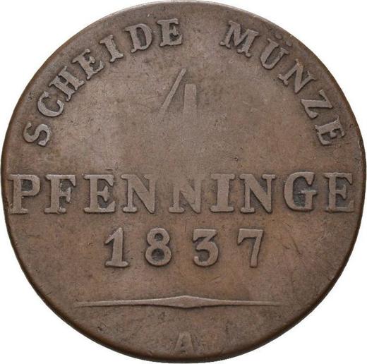 Реверс монеты - 4 пфеннига 1837 года A - цена  монеты - Пруссия, Фридрих Вильгельм III
