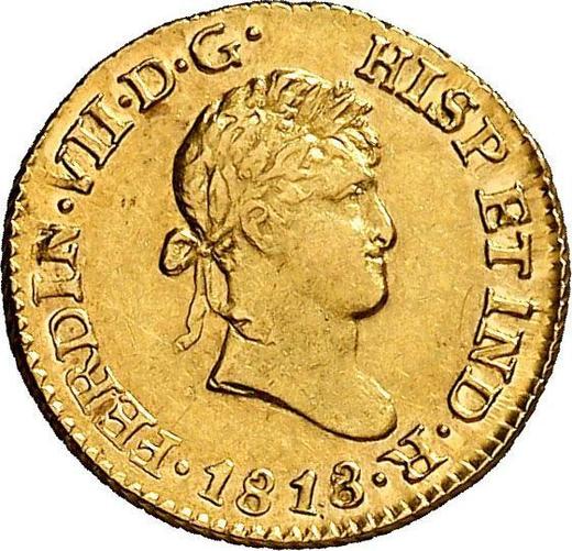 Аверс монеты - 1/2 эскудо 1818 года Mo JJ - цена золотой монеты - Мексика, Фердинанд VII