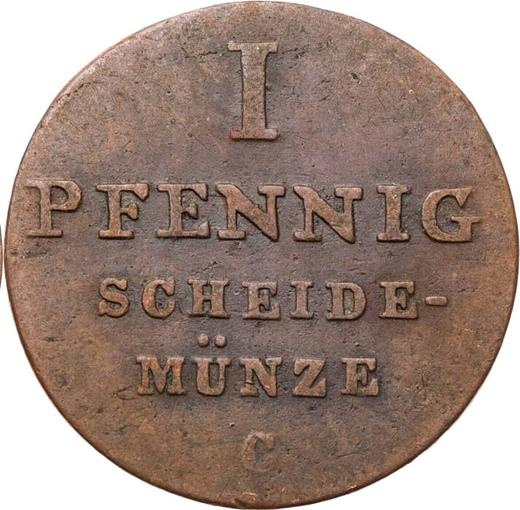 Реверс монеты - 1 пфенниг 1830 года C - цена  монеты - Ганновер, Георг IV