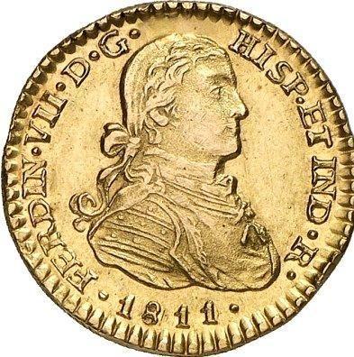 Awers monety - 1 escudo 1811 Mo HJ - cena złotej monety - Meksyk, Ferdynand VII