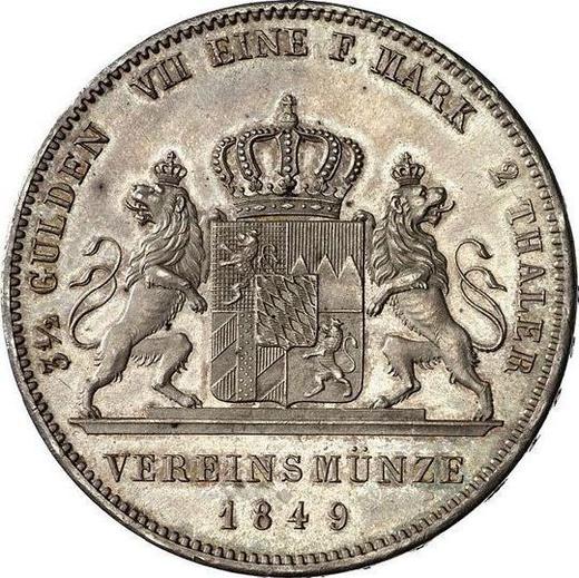 Rewers monety - Dwutalar 1849 - cena srebrnej monety - Bawaria, Maksymilian II
