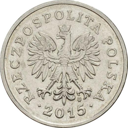 Аверс монеты - 1 злотый 2015 года MW - цена  монеты - Польша, III Республика после деноминации