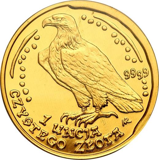 Reverso 500 eslotis 1997 MW NR "Pigargo europeo" - valor de la moneda de oro - Polonia, República moderna