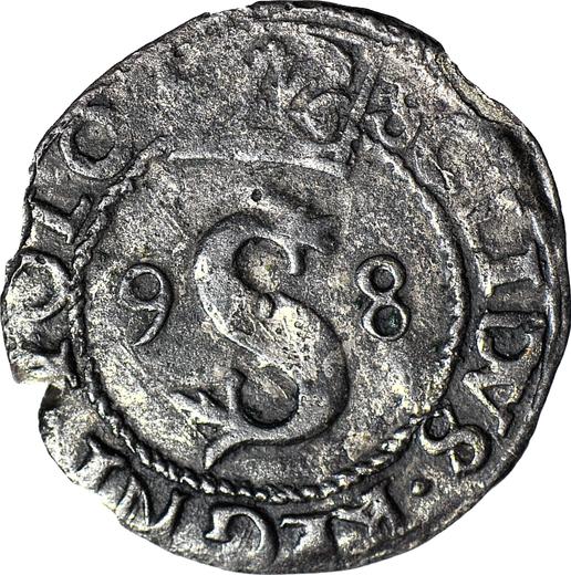 Аверс монеты - Шеляг 1598 года IF "Всховский монетный двор" - цена серебряной монеты - Польша, Сигизмунд III Ваза