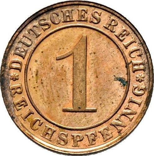 Аверс монеты - 1 рейхспфенниг 1924 года D - цена  монеты - Германия, Bеймарская республика