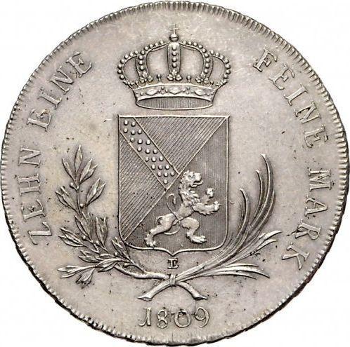 Reverso Tálero 1809 BE - valor de la moneda de plata - Baden, Carlos Federico 