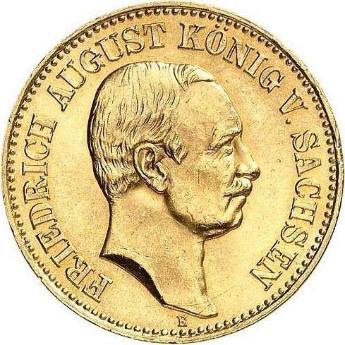 Аверс монеты - 20 марок 1905 года E "Саксония" - цена золотой монеты - Германия, Германская Империя