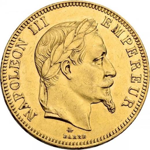 Аверс монеты - 100 франков 1862 года A "Тип 1862-1870" Париж - цена золотой монеты - Франция, Наполеон III