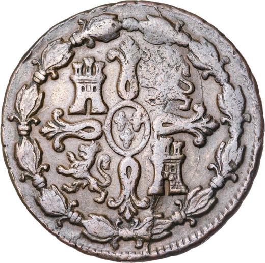 Реверс монеты - 8 мараведи 1796 года - цена  монеты - Испания, Карл IV