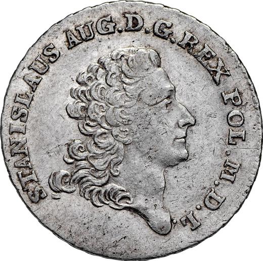 Аверс монеты - Двузлотовка (8 грошей) 1769 года IS - цена серебряной монеты - Польша, Станислав II Август