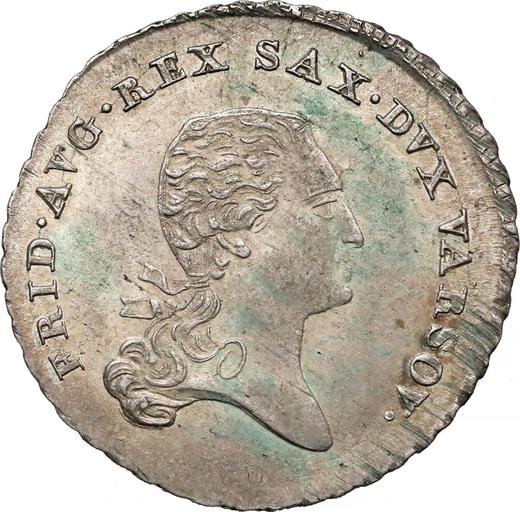 Аверс монеты - 1/6 талера 1811 года IS - цена серебряной монеты - Польша, Варшавское герцогство