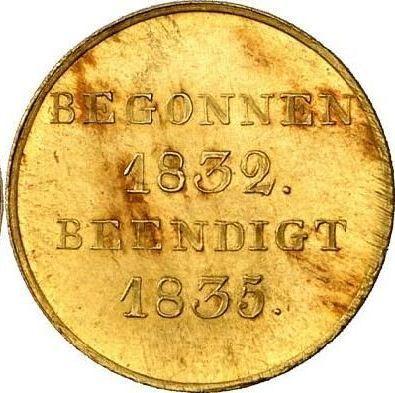 Реверс монеты - Полдуката без года (1835) "Акционерам золотодобывающей компании" - цена золотой монеты - Гессен-Кассель, Вильгельм II