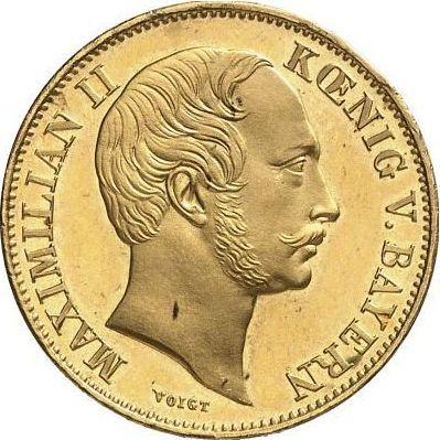 Аверс монеты - 1 крона 1859 года - цена золотой монеты - Бавария, Максимилиан II
