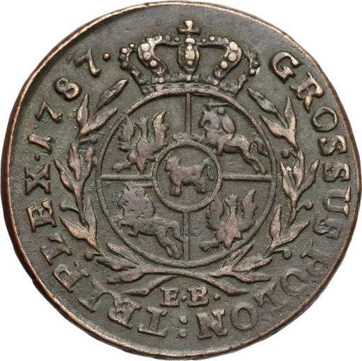 Реверс монеты - Трояк (3 гроша) 1787 года EB - цена  монеты - Польша, Станислав II Август