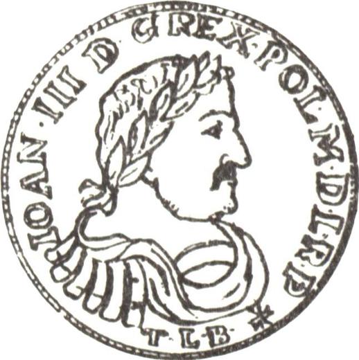 Anverso Ort (18 groszy) 1685 TLB "Escudo cóncavo" Falsificación anticuaria - valor de la moneda de plata - Polonia, Juan III Sobieski