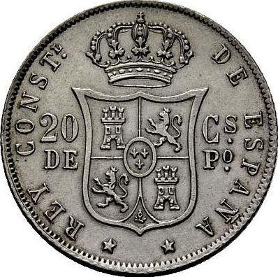 Реверс монеты - 20 сентаво 1881 года - цена серебряной монеты - Филиппины, Альфонсо XII