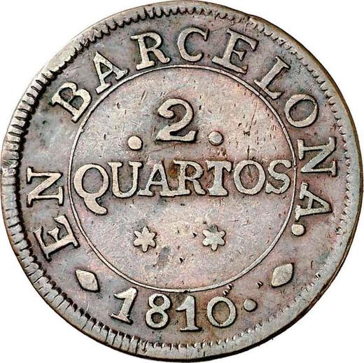 Rewers monety - 2 cuartos 1810 - cena  monety - Hiszpania, Józef Bonaparte