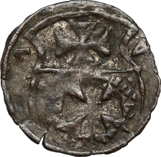 Реверс монеты - Денарий 1554 года "Эльблонг" - цена серебряной монеты - Польша, Сигизмунд II Август