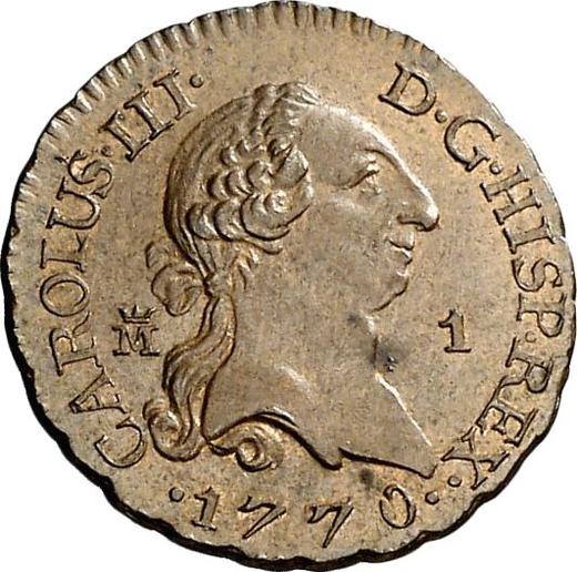 Awers monety - 1 maravedi 1770 M - cena  monety - Hiszpania, Karol III