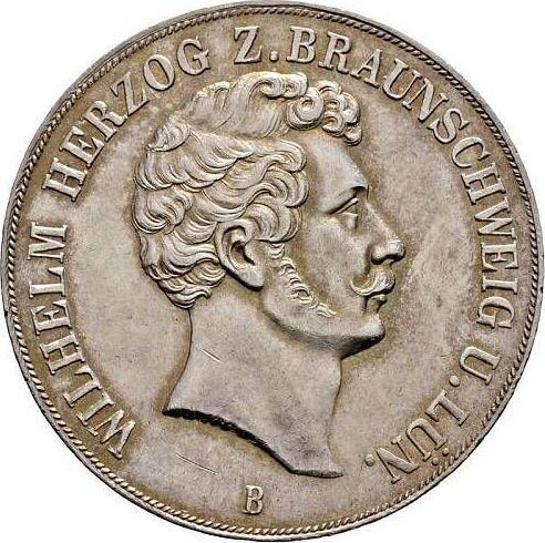 Avers Doppeltaler 1852 B - Silbermünze Wert - Braunschweig-Wolfenbüttel, Wilhelm