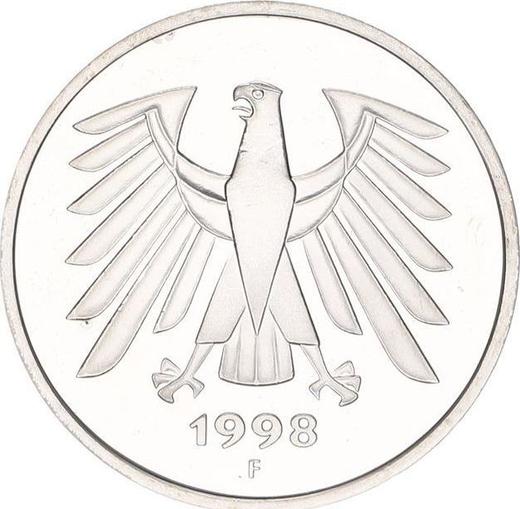 Reverso 5 marcos 1998 F - valor de la moneda  - Alemania, RFA