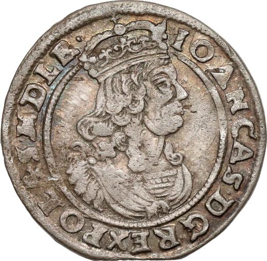 Anverso Szostak (6 groszy) 1665 TA "Retrato en marco redondo" - valor de la moneda de plata - Polonia, Juan II Casimiro