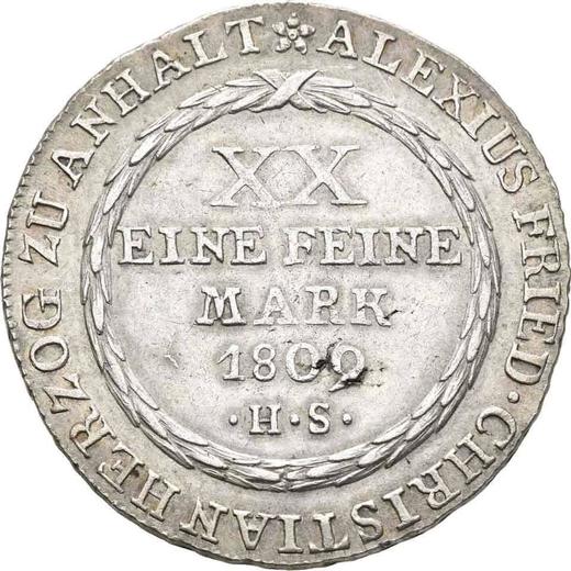 Reverso 1 florín 1809 HS - valor de la moneda de plata - Anhalt-Bernburg, Alexis Federico Cristián