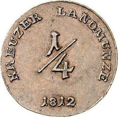 Reverso 1/4 Kreuzer 1812 - valor de la moneda  - Sajonia-Meiningen, Bernardo II