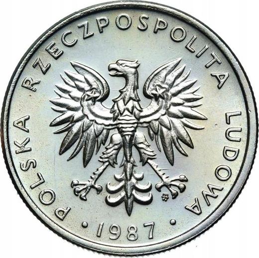Anverso 20 eslotis 1987 MW - valor de la moneda  - Polonia, República Popular