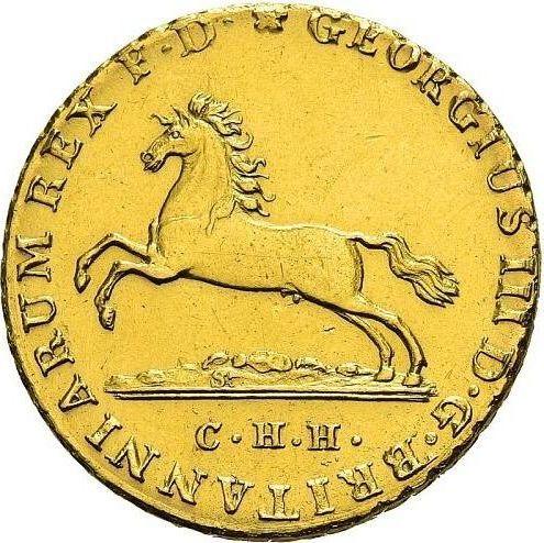 Anverso 10 táleros 1814 C.H.H. - valor de la moneda de oro - Hannover, Jorge III