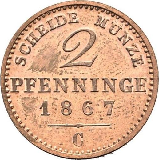 Reverso 2 Pfennige 1867 C - valor de la moneda  - Prusia, Guillermo I