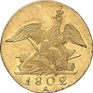 Reverso Frederick D'or 1802 A - valor de la moneda de oro - Prusia, Federico Guillermo III