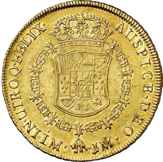 Revers 8 Escudos 1771 LM JM - Goldmünze Wert - Peru, Karl III