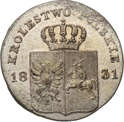 Anverso 10 groszy 1831 KG "Levantamiento de Noviembre" Pies de águila son dobladas - valor de la moneda de plata - Polonia, Zarato de Polonia