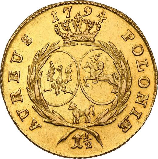 Reverso 1 1/2 ducado 1794 "Insurrección de Kościuszko" - valor de la moneda de oro - Polonia, Estanislao II Poniatowski