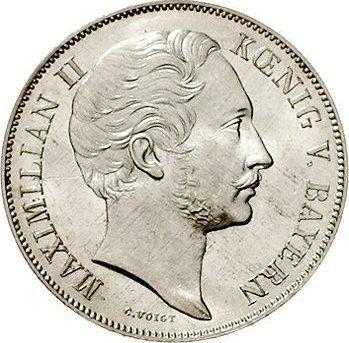 Аверс монеты - 1 гульден 1864 года - цена серебряной монеты - Бавария, Максимилиан II