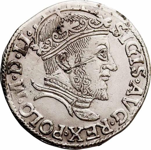 Аверс монеты - Трояк (3 гроша) 1546 года "Литва" - цена серебряной монеты - Польша, Сигизмунд II Август